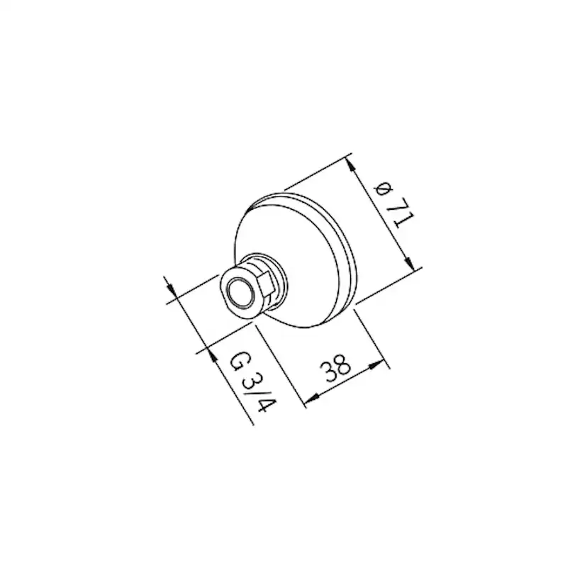 Väggfäste Oras 204760 för Dold Rördragning G3/4 x Ø15 mm