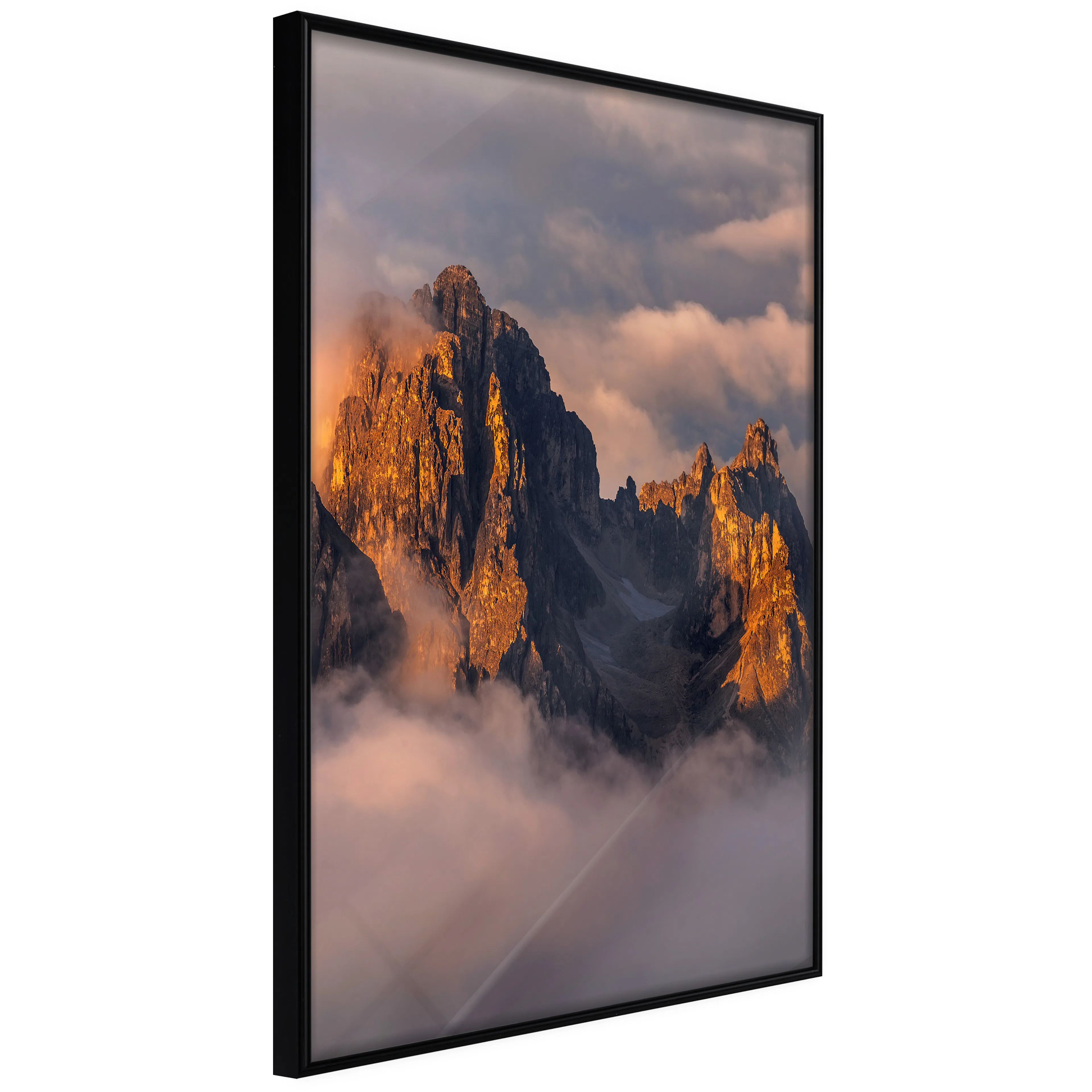 Affisch - Mountains in the Clouds [Poster] 40x60 Svart ram, 40x60 cm
