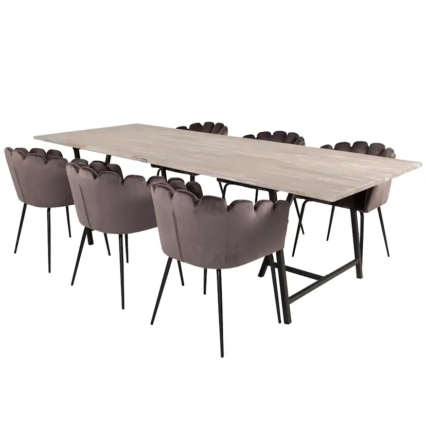 Matgrupp Venture Home Jenni med 6 Limhamn Stolar