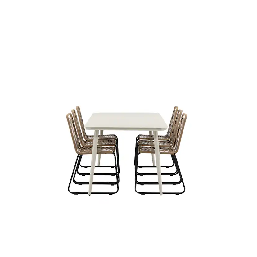 Matgrupp Venture Home Lina med 6 Black Stolar