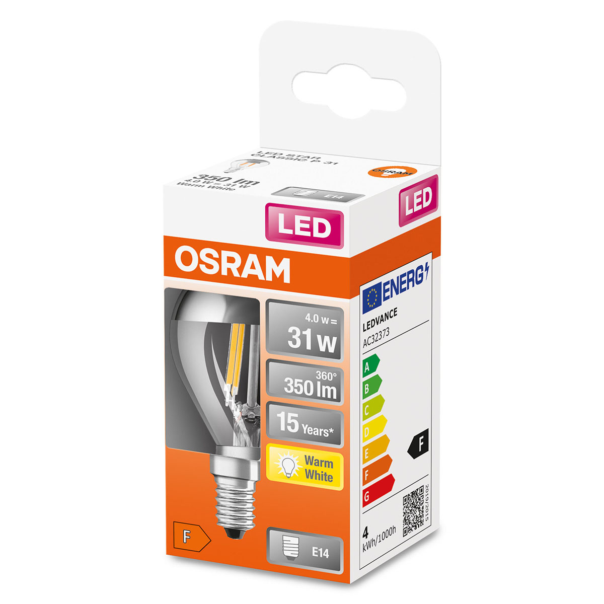 LED-Lampa Osram Klot (34) E14 Toppförspeglad 4W Cl P