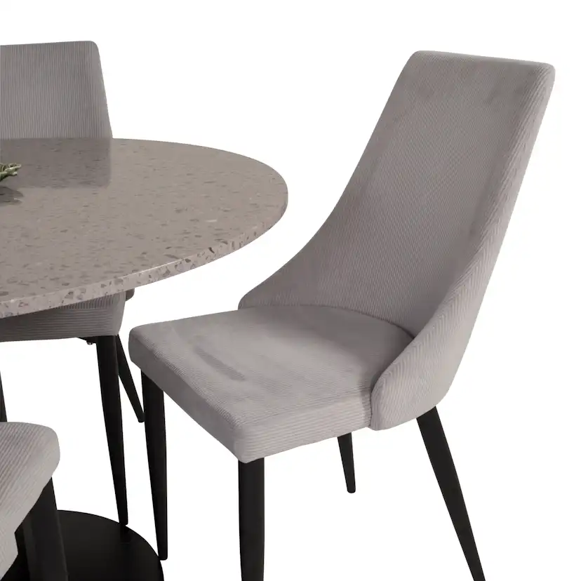 Matgrupp Venture Home Roxanna Grå Bord med 4 Laura Stolar Manchester