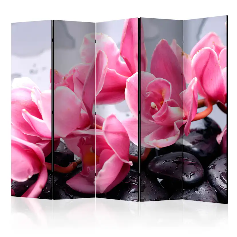 Rumsavdelare Arkiio Orchid Flowers with Zen Stones II 225x172 cm