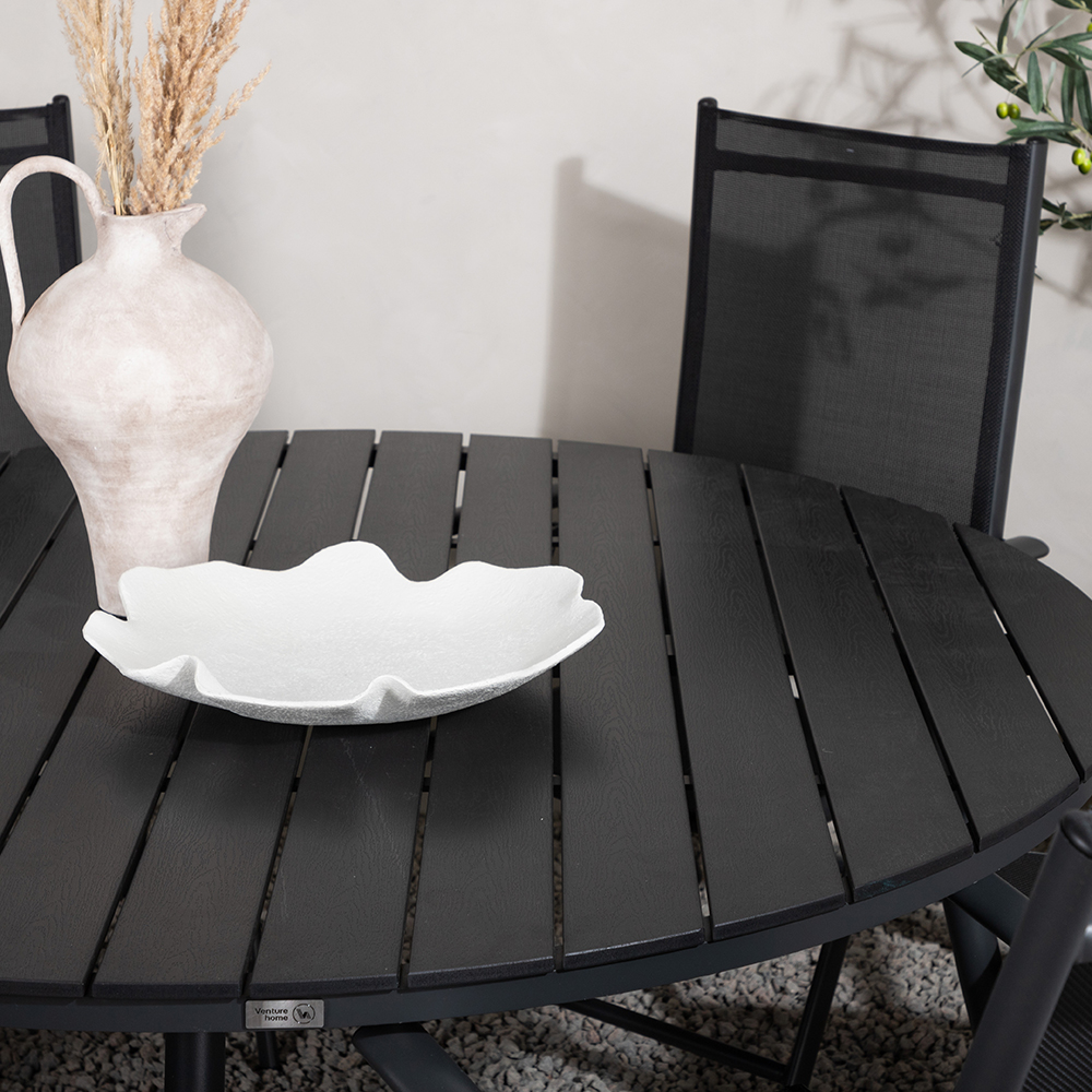 Break - Dining Table Round- Black / Black - Alu / Aintwood - Svart