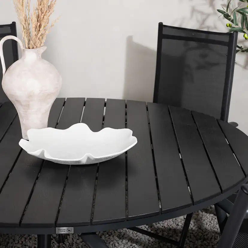 Break - Dining Table Round- Black / Black - Alu / Aintwood - Svart