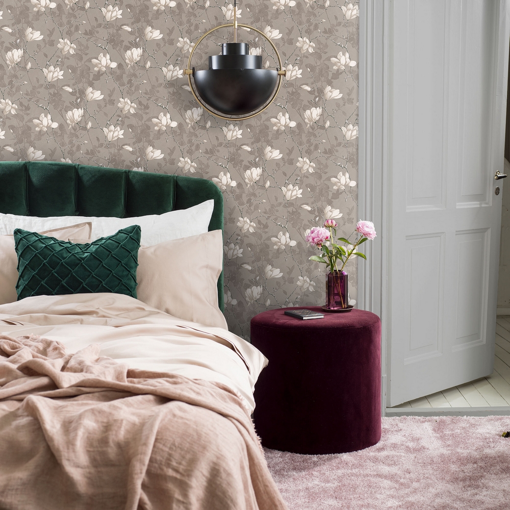 Tapet Boråstapeter InBloom Lilly Tree 7227 EasyUp, Mönstrad Nickel
