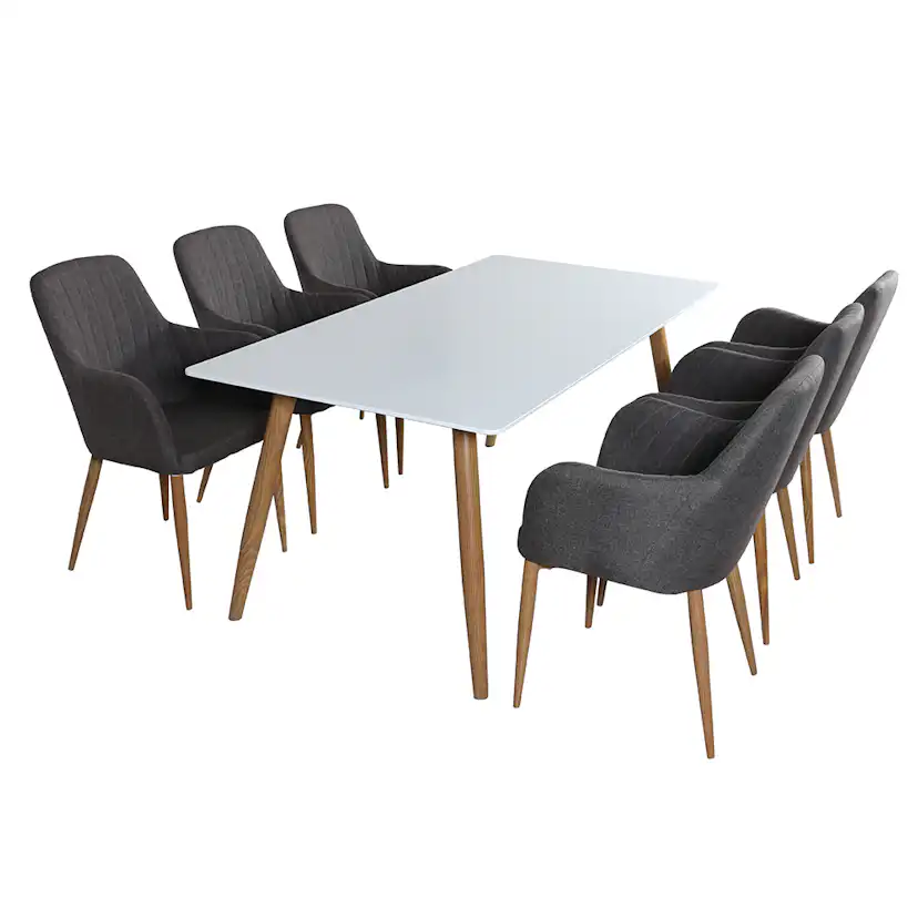 Matgrupp Venture Home Pelle Casper med 6 Stolar