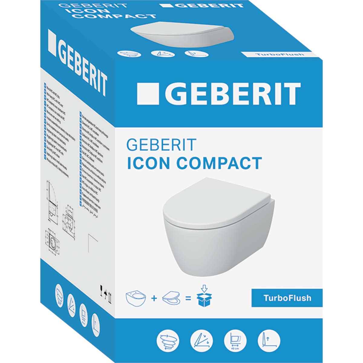 Vägghängd Toalettstol Geberit iCon Rimfree Turboflush Kompakt