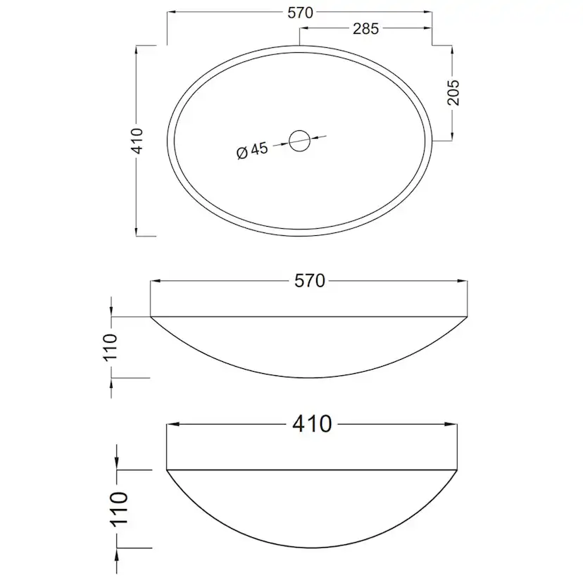 Tvättställ Tenfors Solid Surface Oval