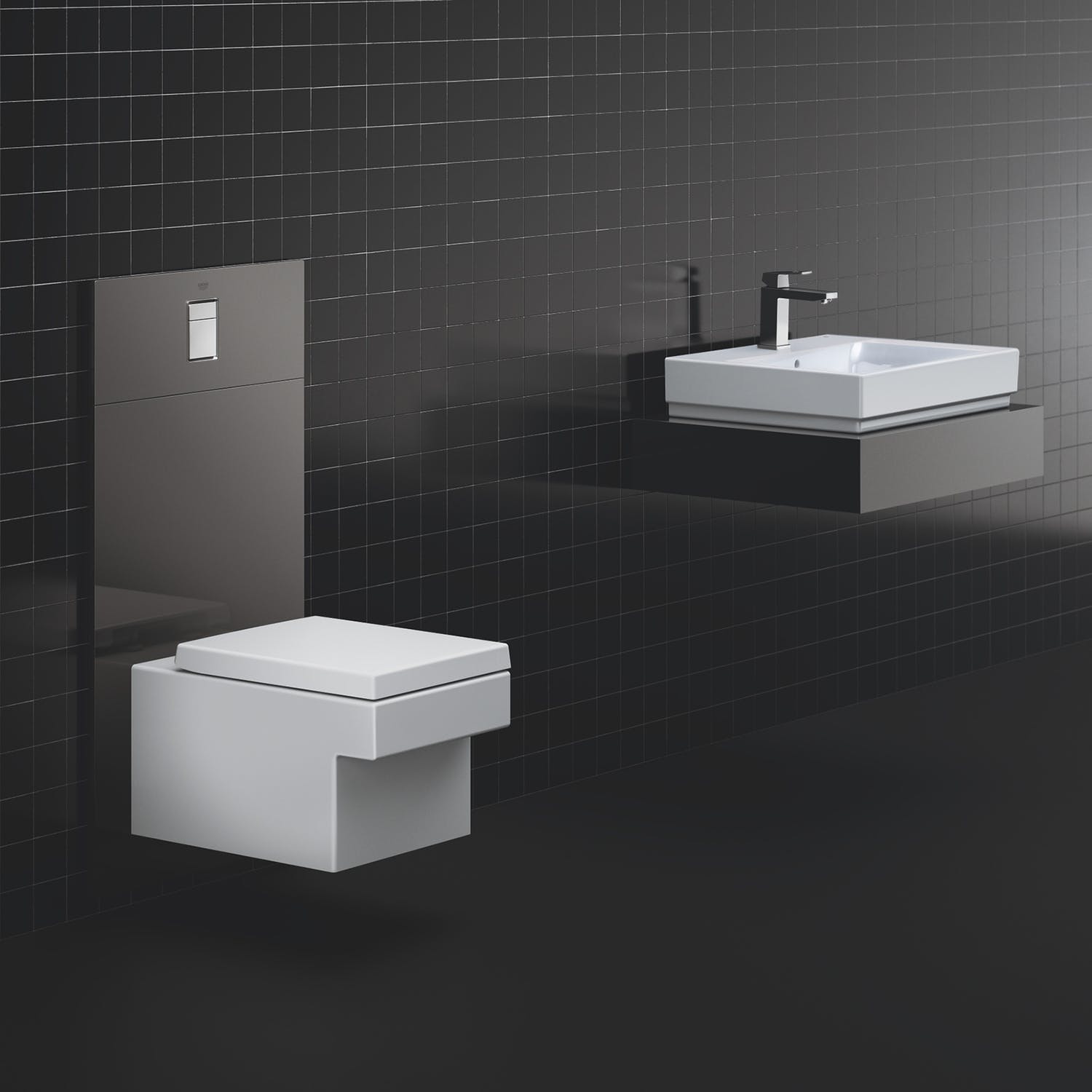 Vägghängd Toalettstol Grohe Cube Ceramic 39244 Komplett