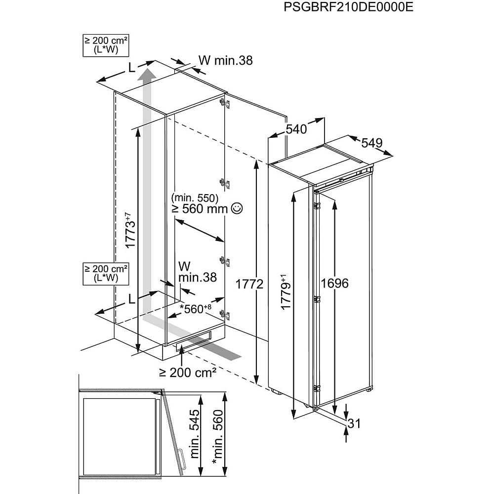 Integrerad Frysskåp AEG TB7NA181ES med NoFrost och Touchkontroll