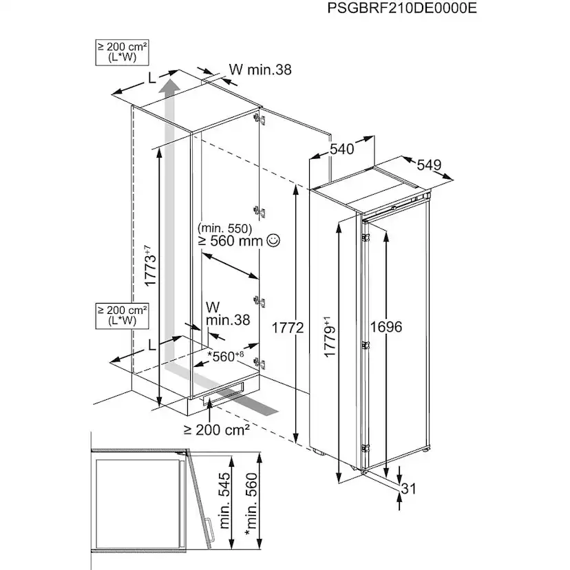 Integrerad Frysskåp AEG TB7NA181ES med NoFrost och Touchkontroll