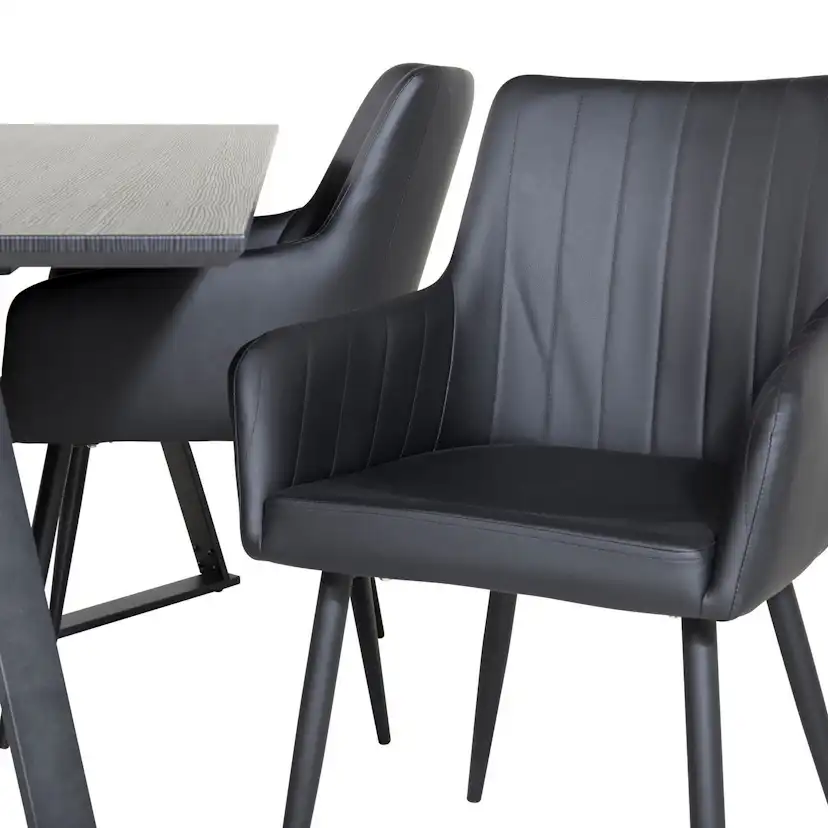 Marina Dining Table - Black top / Black Legs +Comfort - Dini Svart/Svart