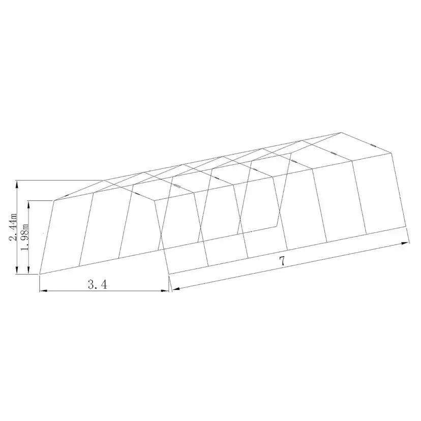 Garagetält Timco G500 3,4 x 7 x 2,2 m Grå