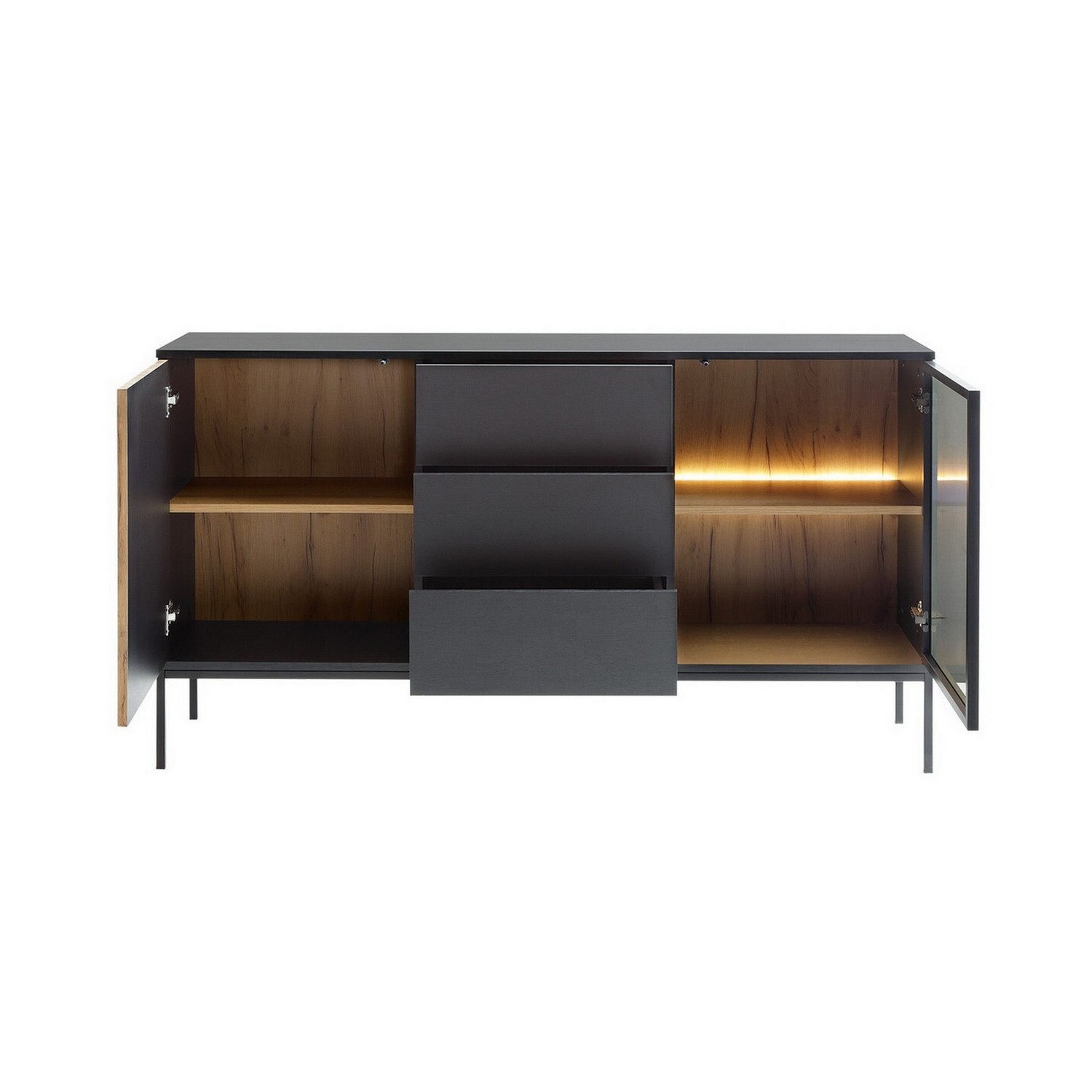 Vitrinskåp Scandinavian Choice Klinkerville med Belysning 154x83x39 cm
