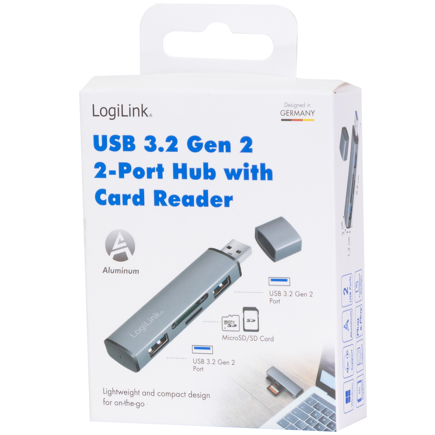 USB-hub LogiLink USB 3.2 Gen2 Minneskortsläsare/USB-A