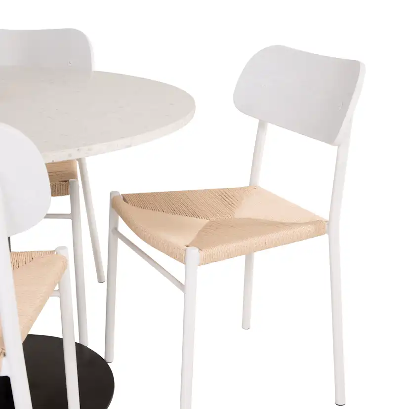 Matgrupp Venture Home Roxanna Vit Bord med 4 Peggy Stolar
