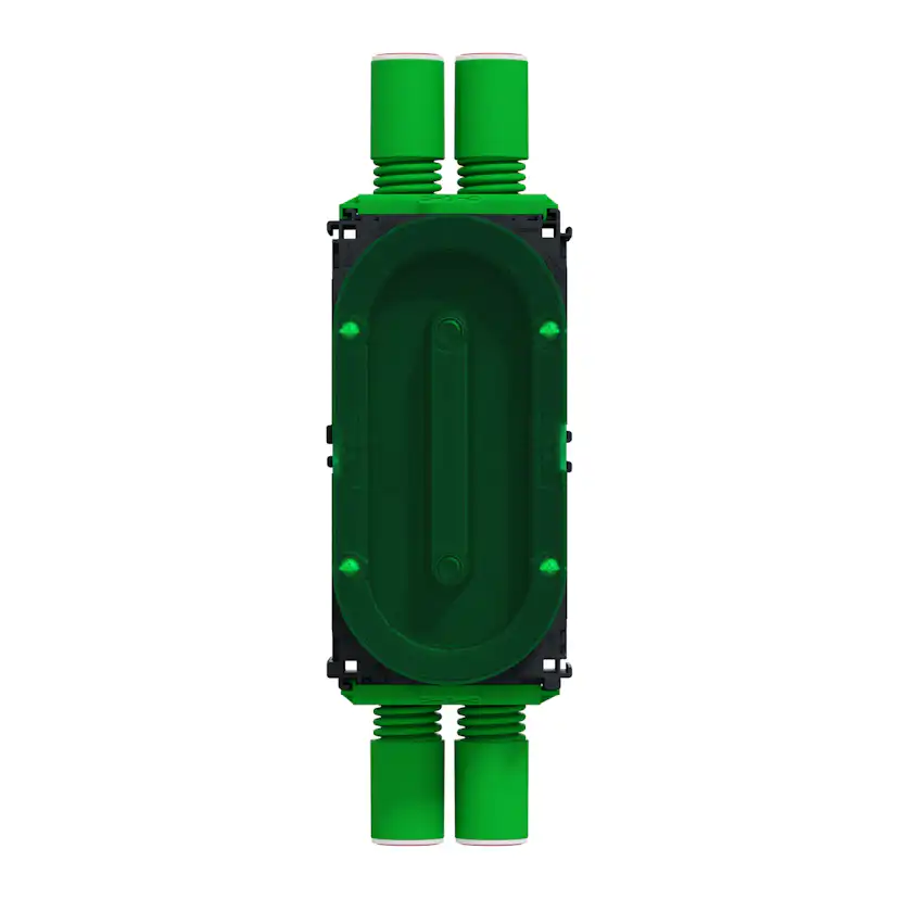 Apparatdosa Schneider Electric Multifix med Lock för Enkelgips 13 mm Fyra flexibla stutsar 16/20 mm