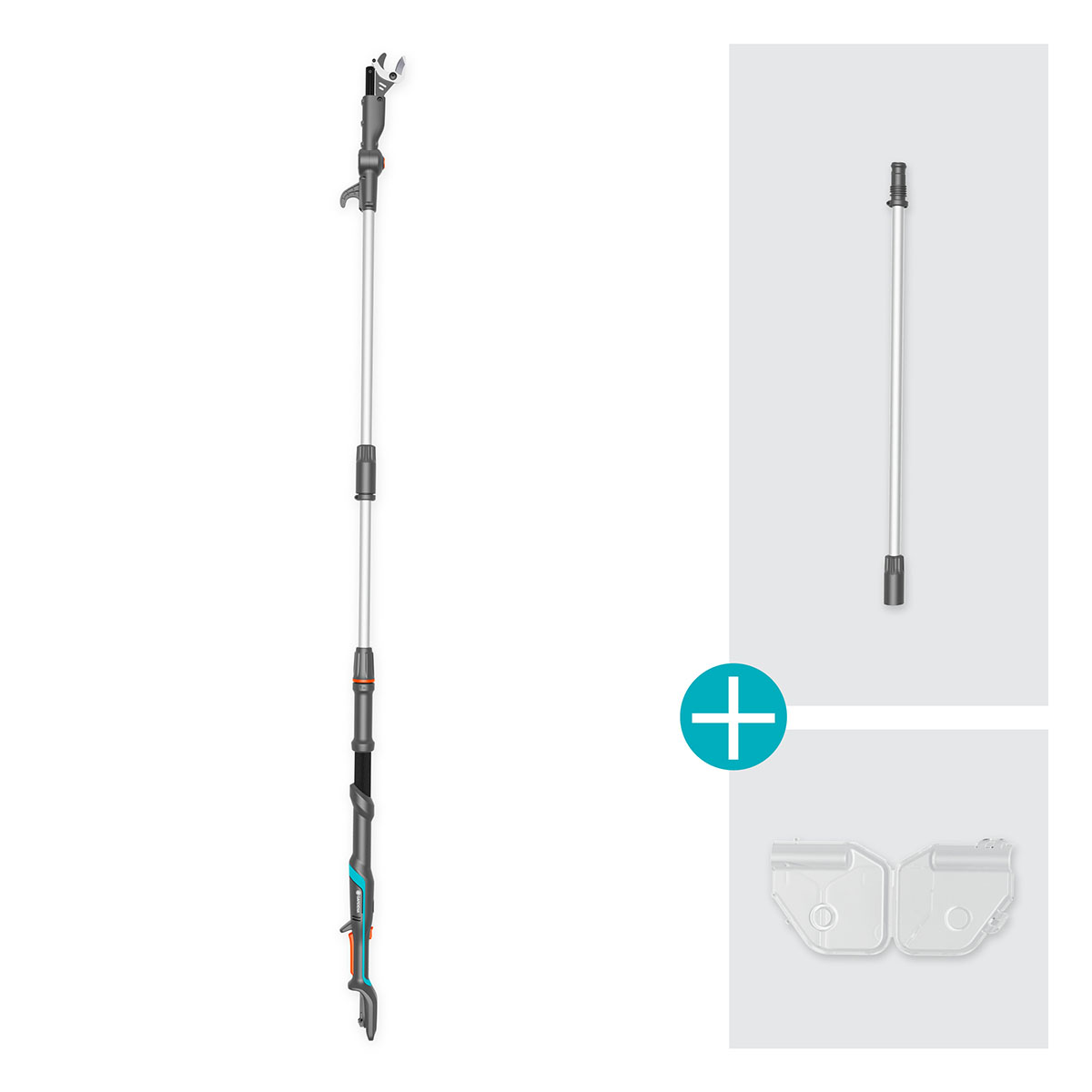 Teleskopisk Stångsax Gardena HighCut 360 Batteri P4A utan Batteri och Laddare