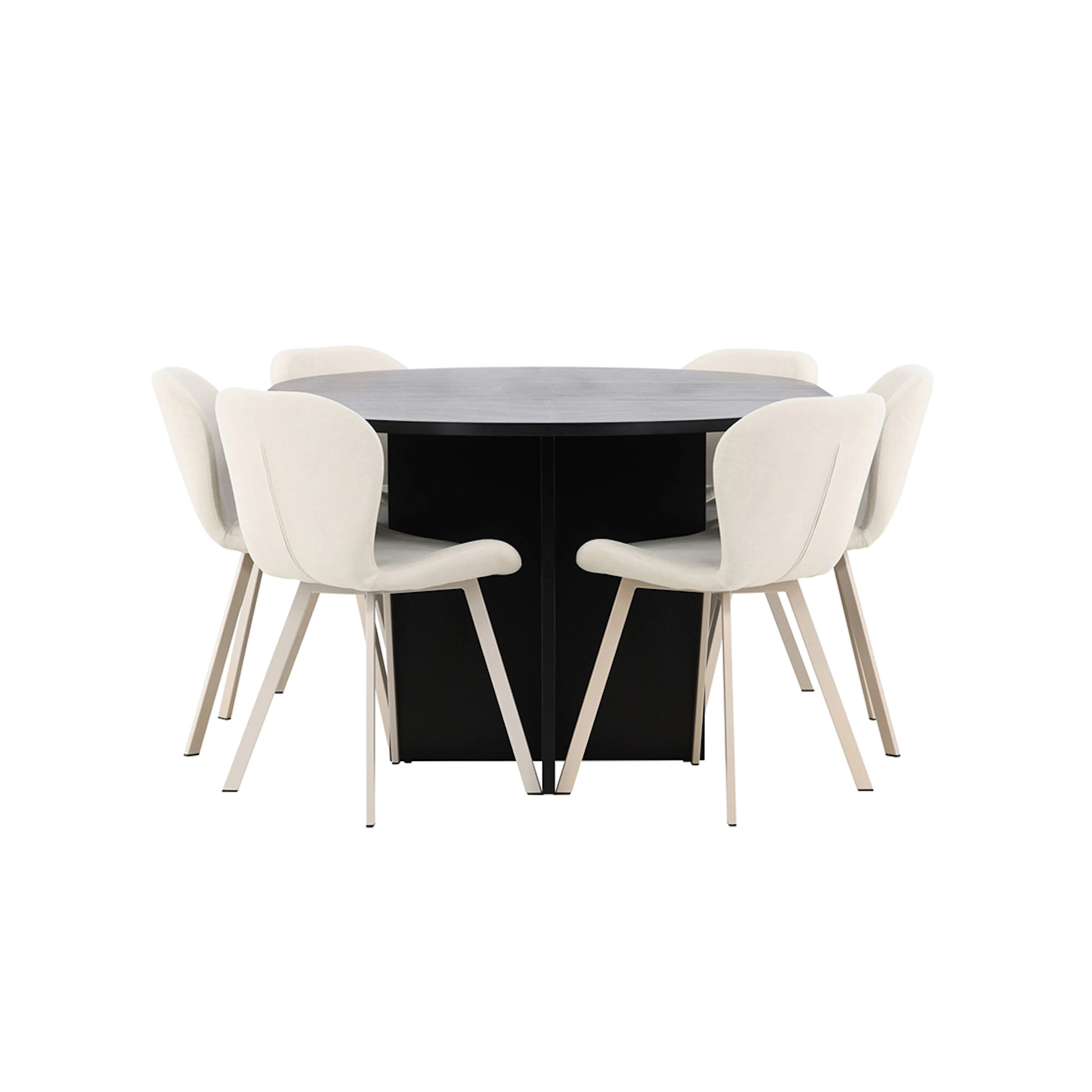 Matgrupp Venture Home Strada Ø120 cm med 6st Lilja Matstolar