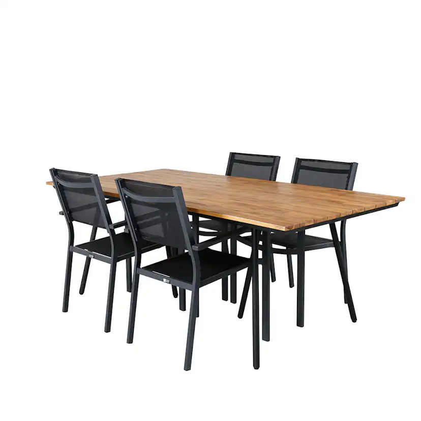 Matgrupp Venture Home Chane med 4 Curz Stapelbara Matstolar