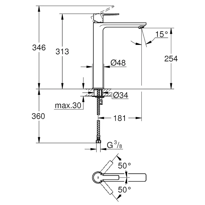Tvättställsblandare Grohe Lineare XL 23405