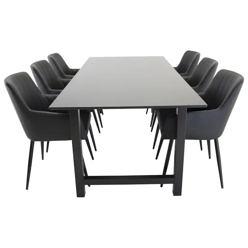 Matgrupp Venture Home Clara med 6 Corina Stolar Konstläder