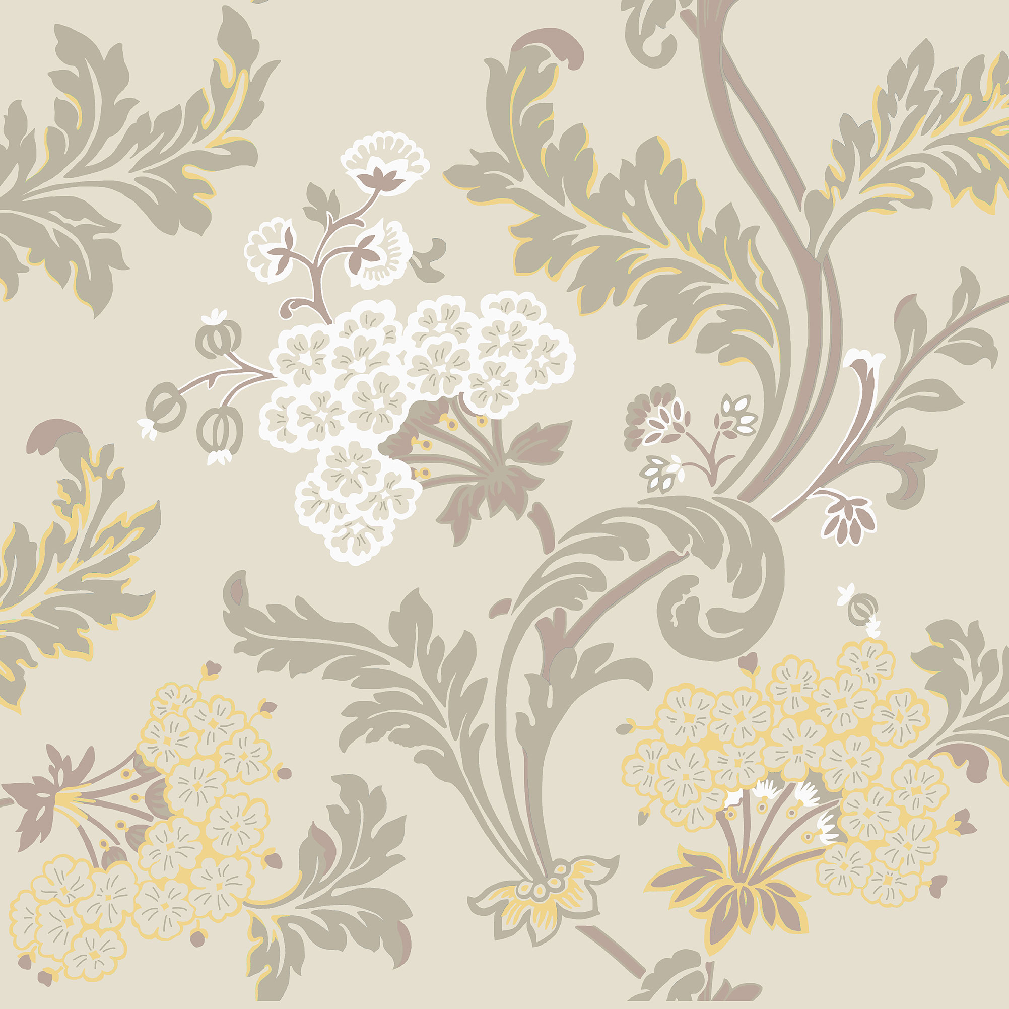 Tapet Duro Gammalsvenska Lydias Gård Guld/Beige 696-01