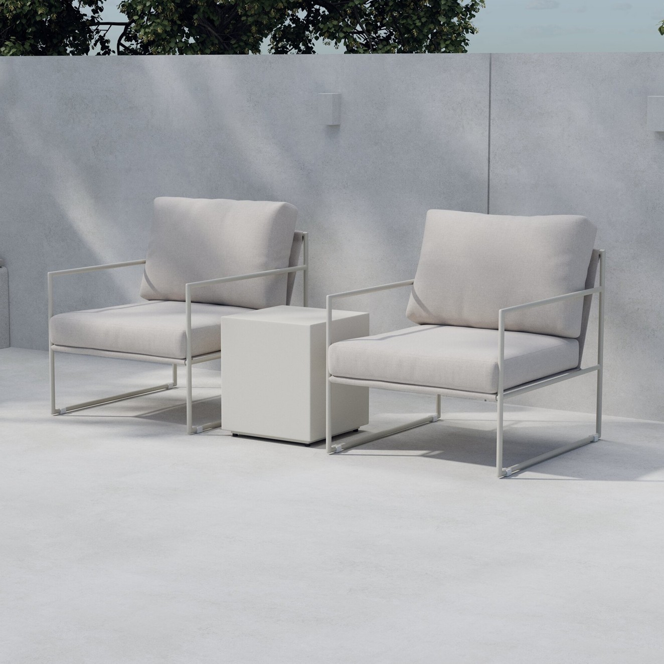Loungeset Venture Home Lissabon 2st Fåtöljer med Sidobord Utomhus