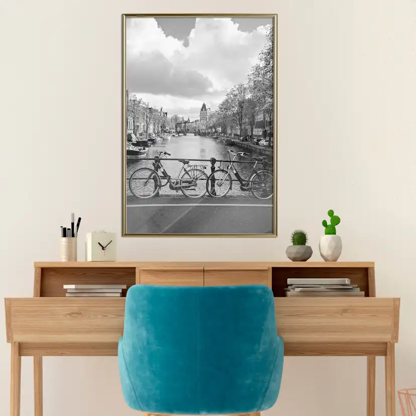 Poster Artgeist Affisch Bikes On Bridge