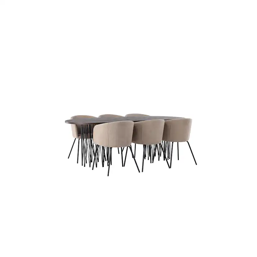 Matgrupp furniture/fashion Stone med 6 Berit Stolar