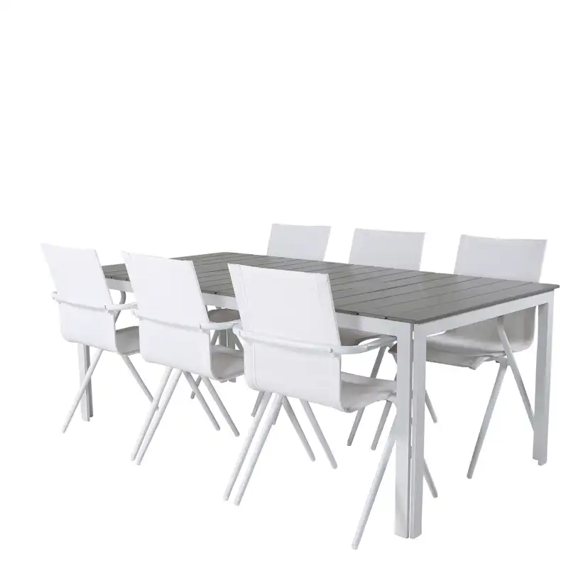 Matgrupp Venture Home Pincy Vit med 6 Aspen Matstolar