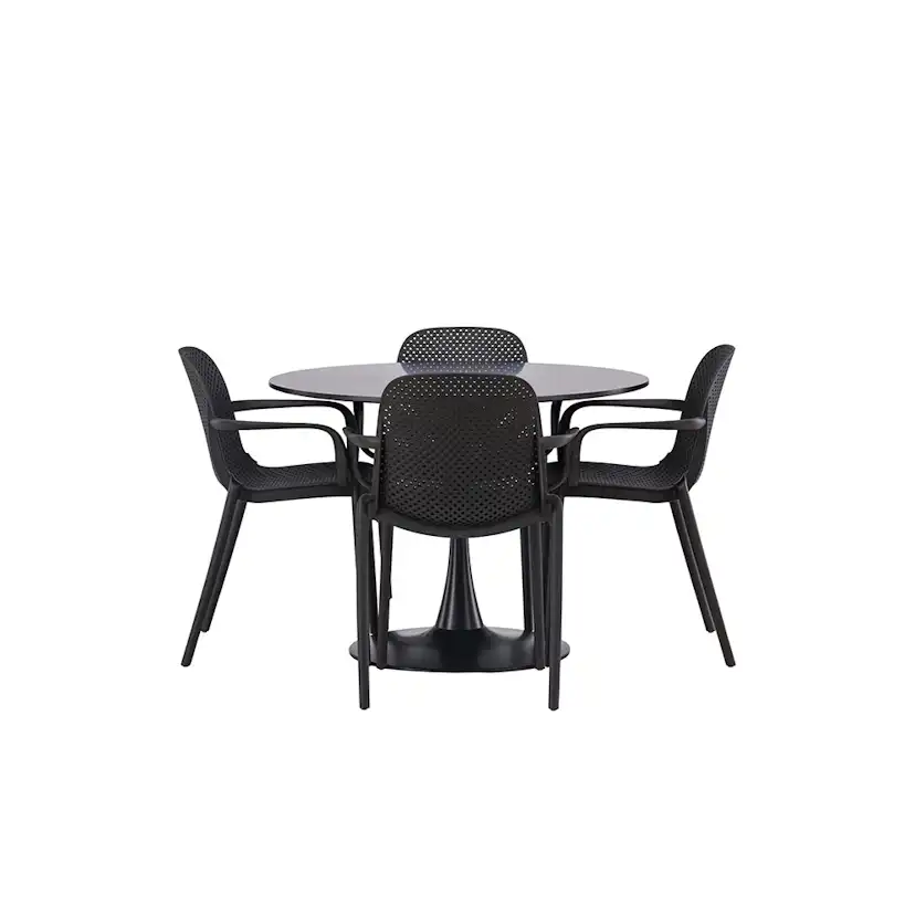 Matgrupp Venture Home Glade Ø 100 cm med 4 Baltimore Stolar