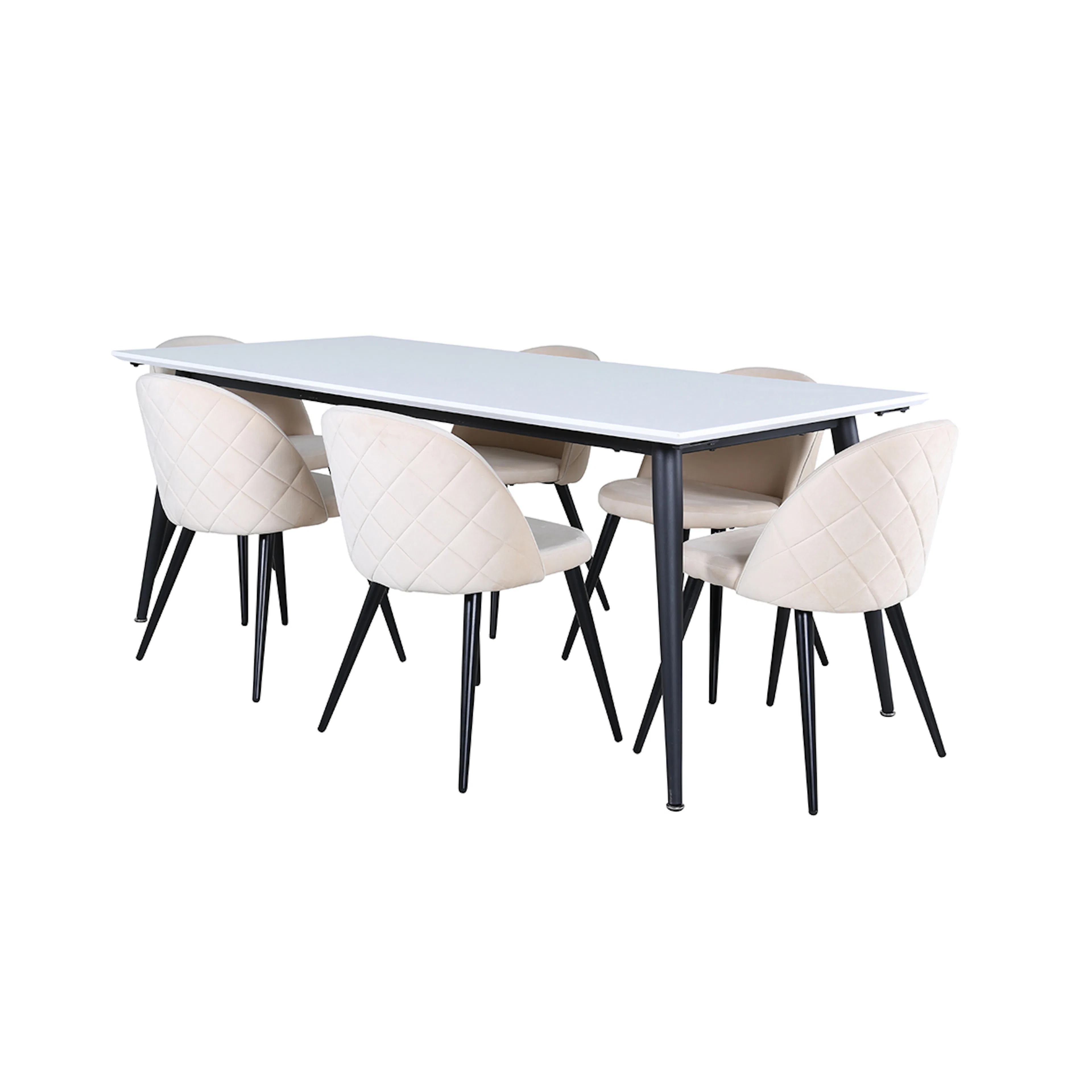 Matgrupp Venture Home Jolie med 6 Valentina Stitcthes Stolar Sammet