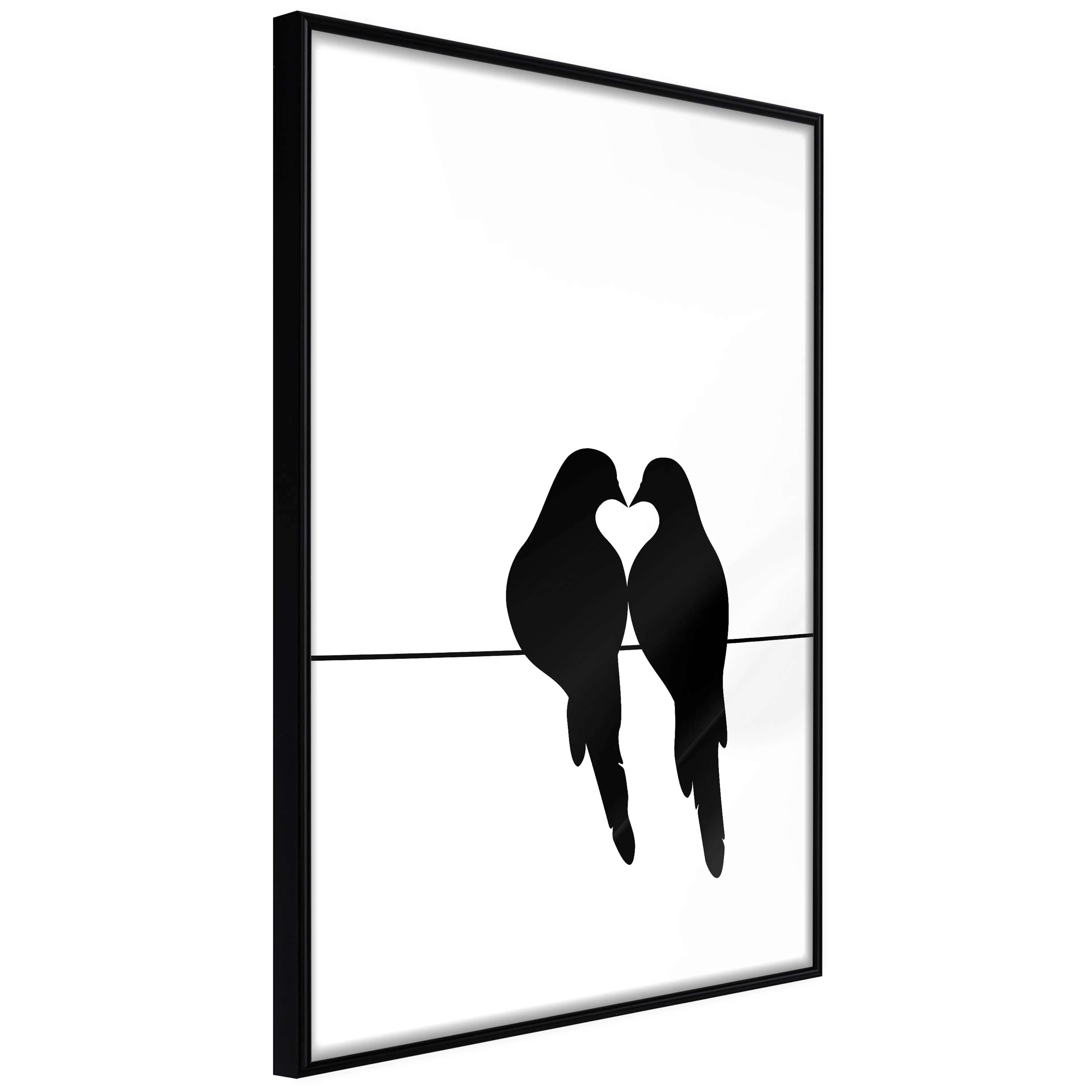 Affisch - Bird Love [Poster] 40x60 Svart ram, 40x60 cm