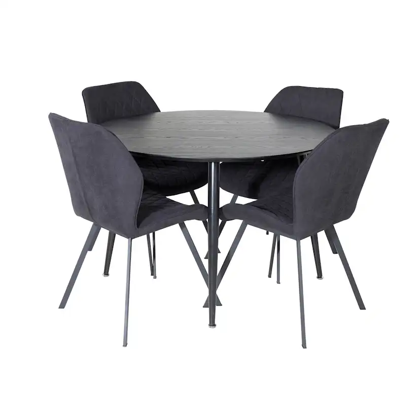 Matgrupp Venture Home Dipp Ø115 cm med 4 Gemma Stolar