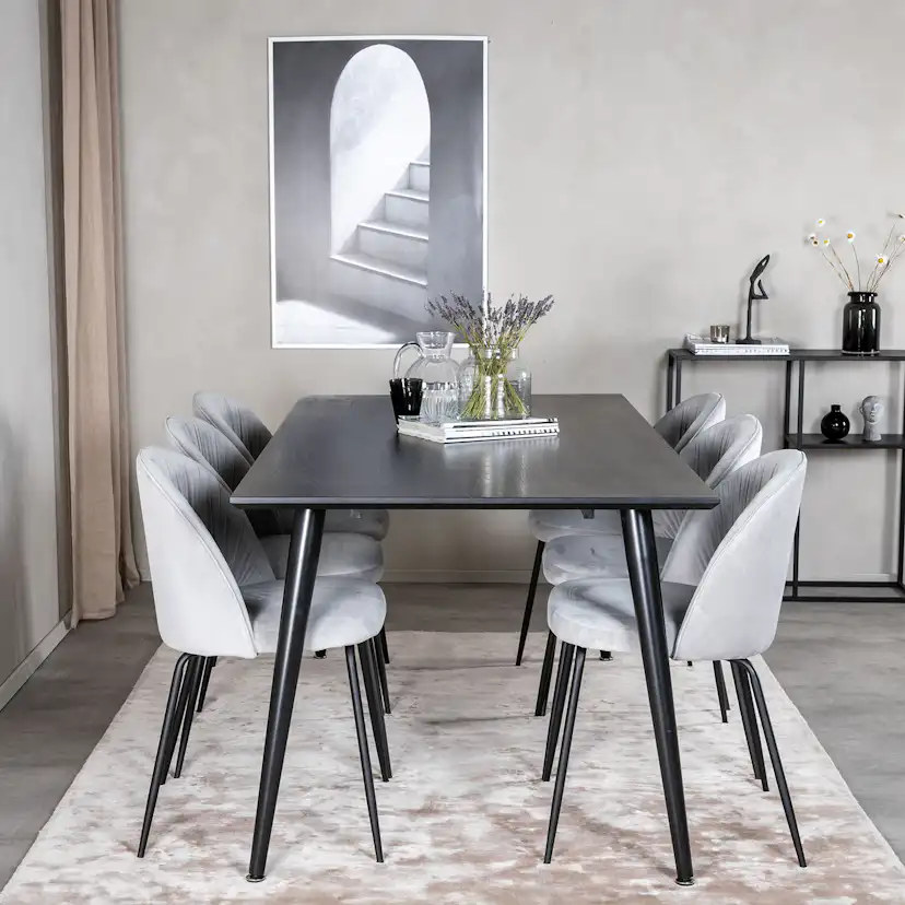 Matgrupp Venture Home Dipp med 6 Wrinkles stolar