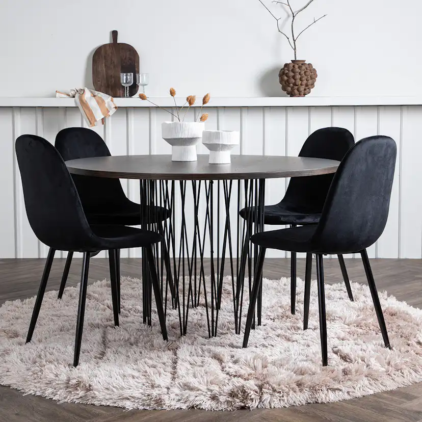 Matgrupp Venture Home Stone med 4 Polar Stolar Sammet
