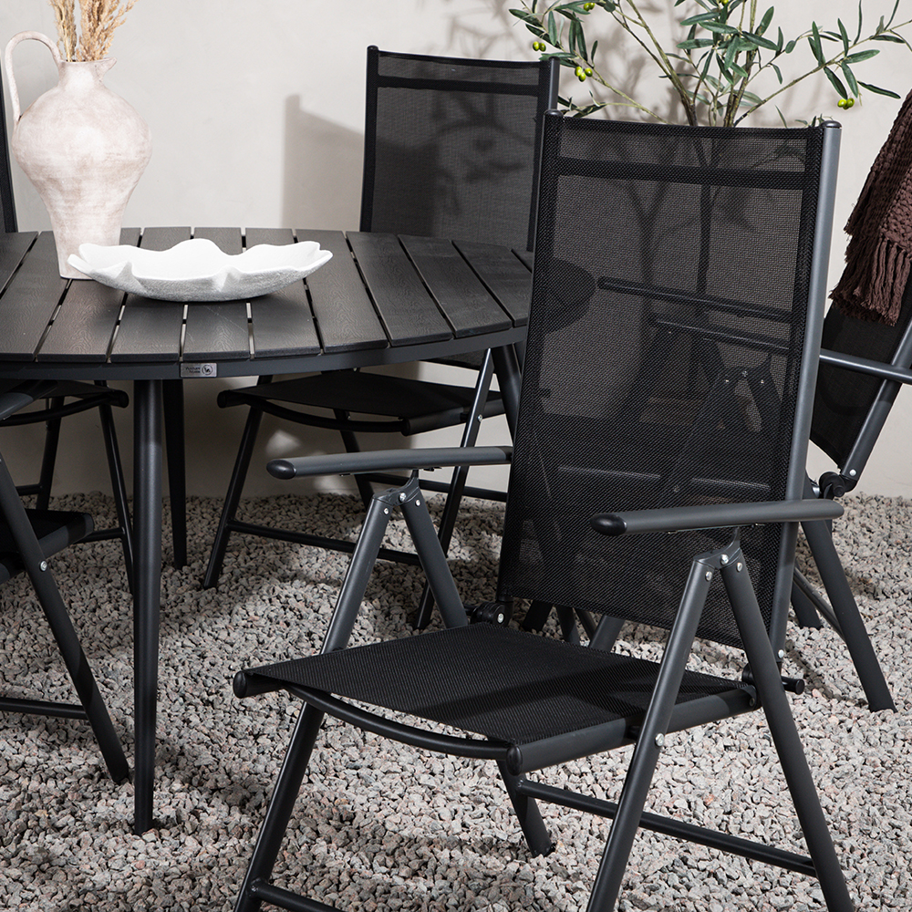 Break - Dining Table Round- Black / Black - Alu / Aintwood - Svart
