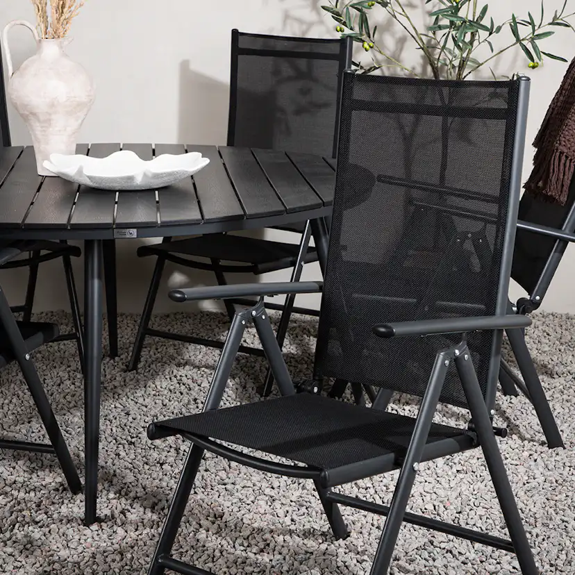 Break - Dining Table Round- Black / Black - Alu / Aintwood - Svart