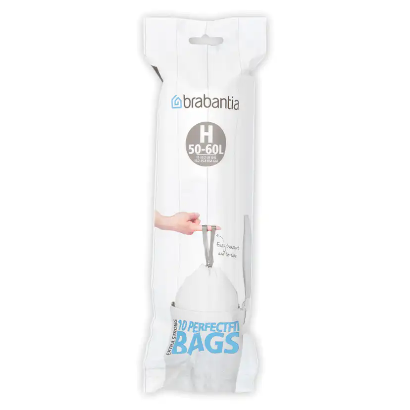 Avfallspåsar Brabantia 40/50/60L Vit Plastpåse med Knytband