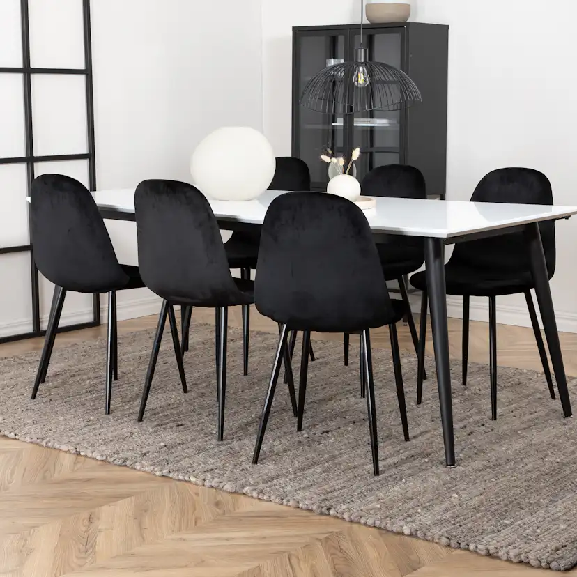 Matgrupp Venture Home Jolie med 6 Pobbie Stolar Metall