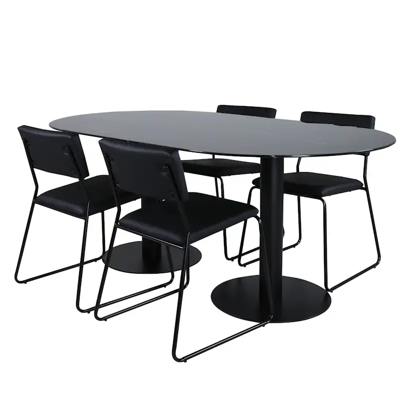 Matgrupp Venture Home Oslo med 4 Kungshamn Stolar Konstläder