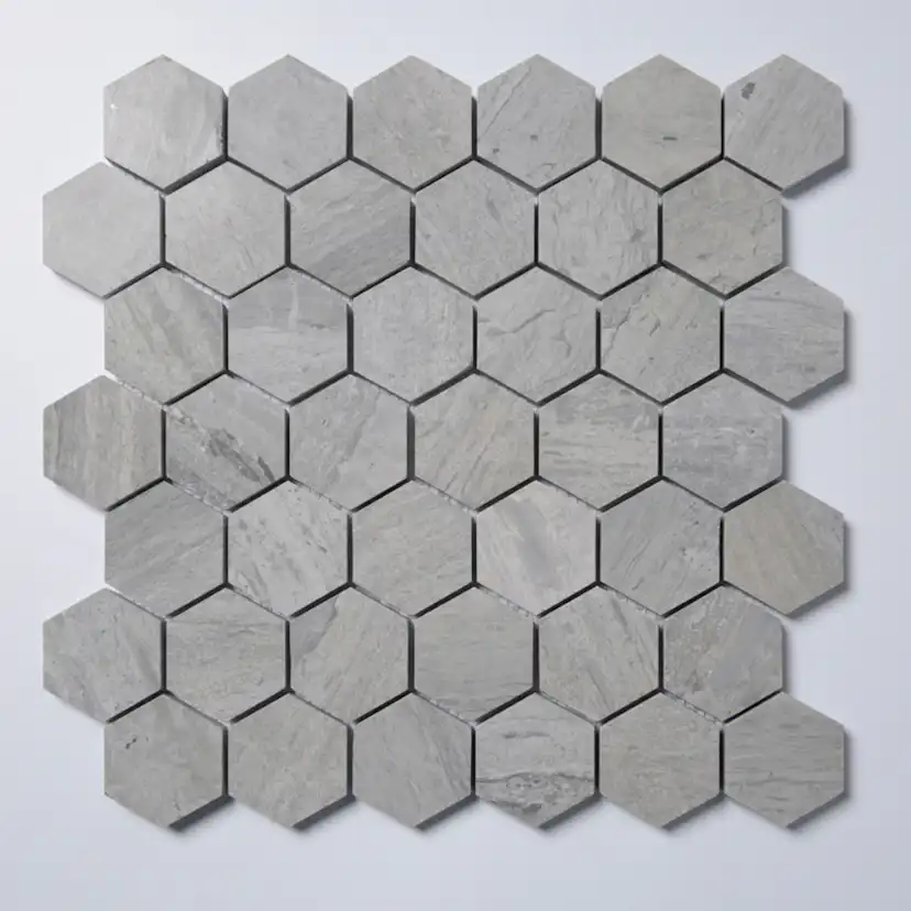 Natursten ArtStone Norway Blue Hexagon Polerad 5x5 cm