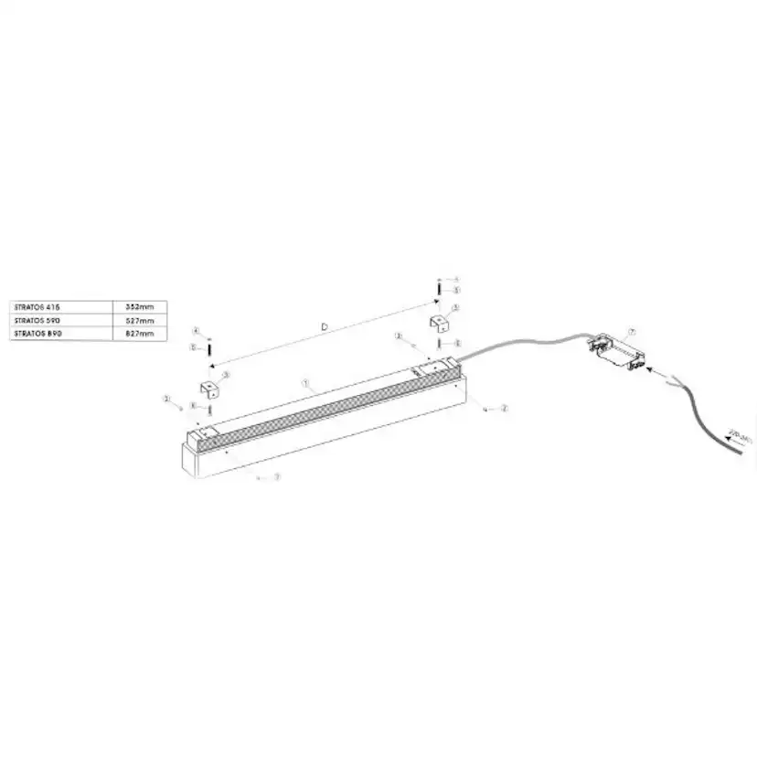 Stratos LED-armatur 415 mm