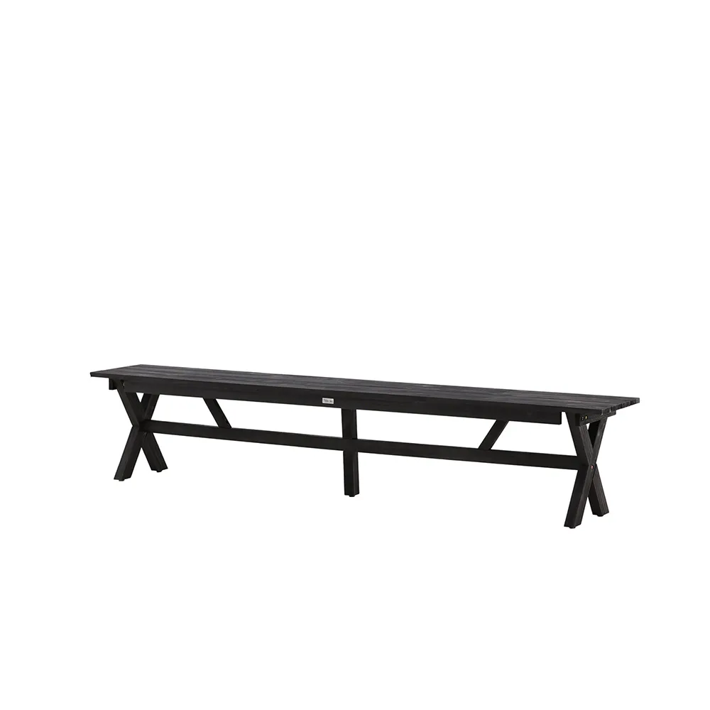 Rives Bench/sofa Acacia - Black / 36*230*45 Svart