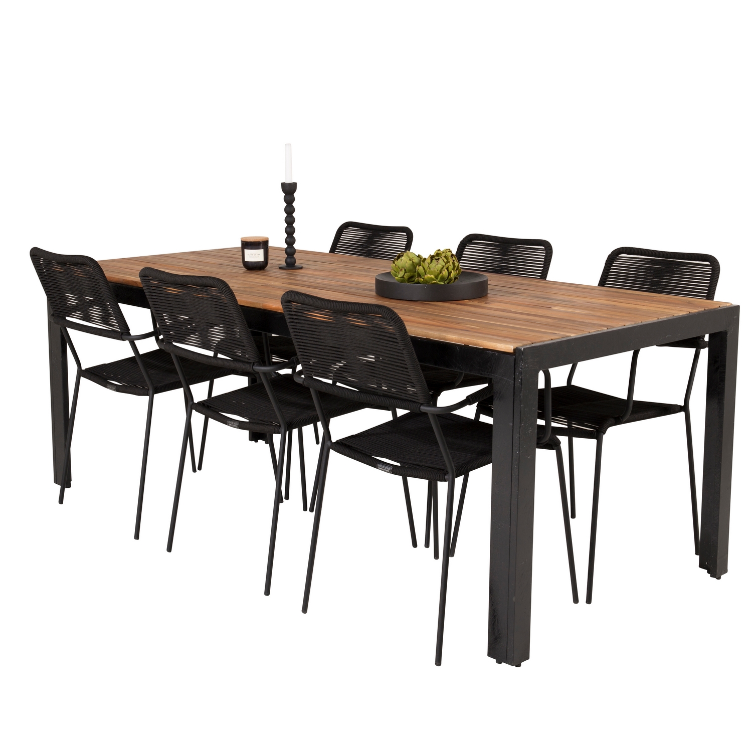 Bois Dining table 200*100cm  - Black Legs / Acacia +Lindos A Trä/Svart
