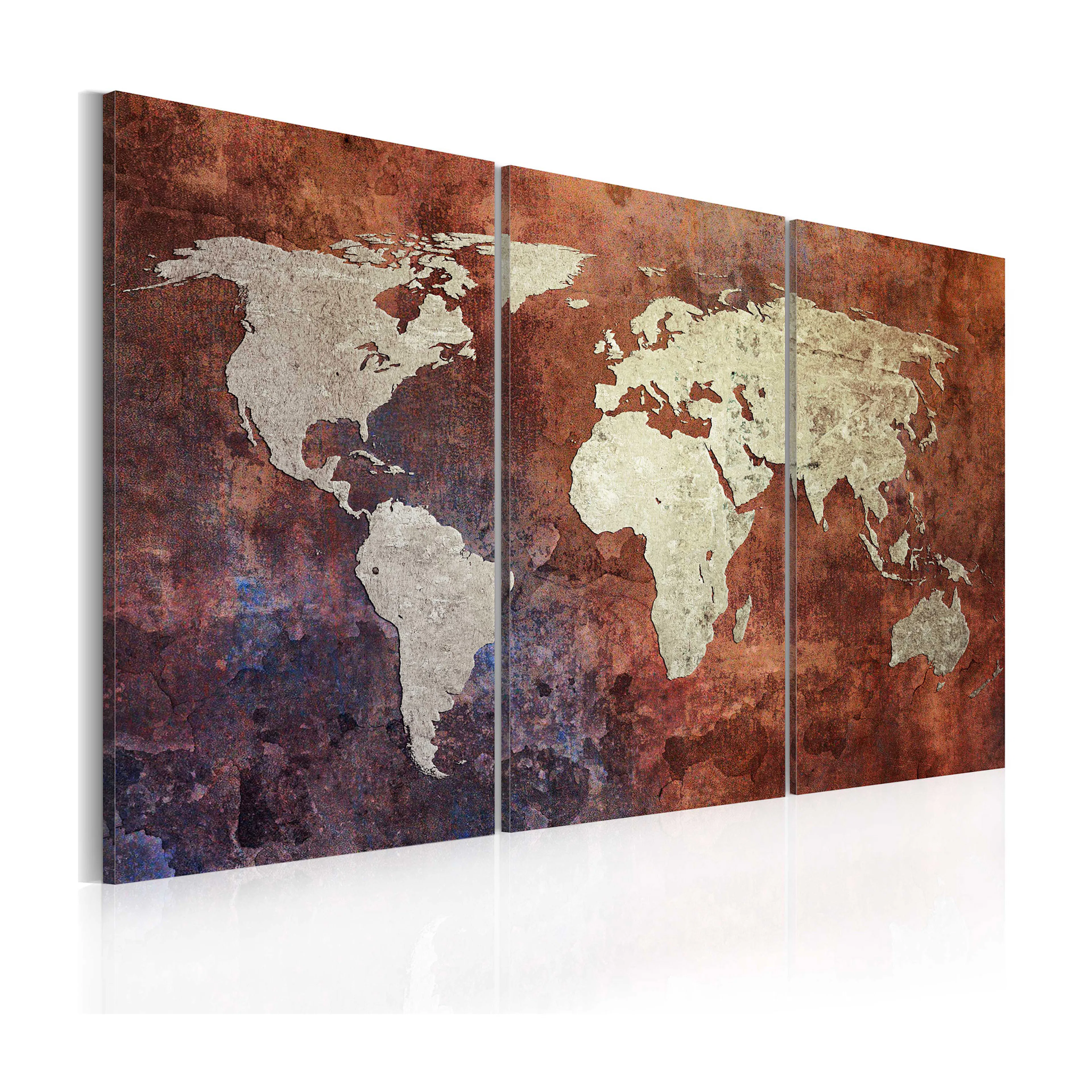 Tavla Arkiio Rusty Världskarta Triptyken