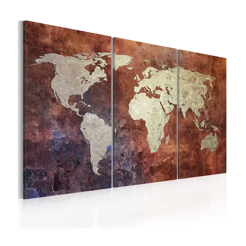 Tavla Arkiio Rusty Världskarta Triptyken