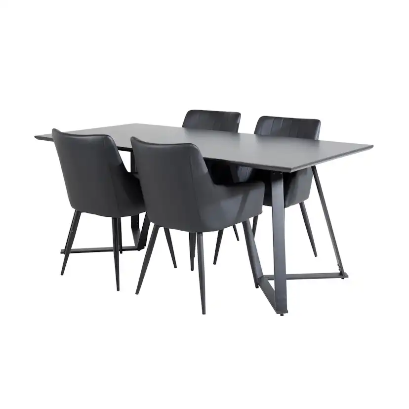 Marina Dining Table - Black top / Black Legs +Comfort - Dini Svart/Svart